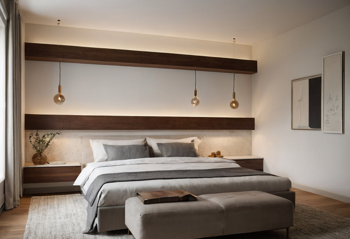 What load ratings apply to wall-mounted floating shelves above a bed